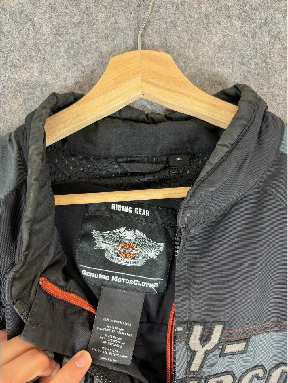 Harley Davidson Mens XL Triple Vent System Riding Jacket with Pads